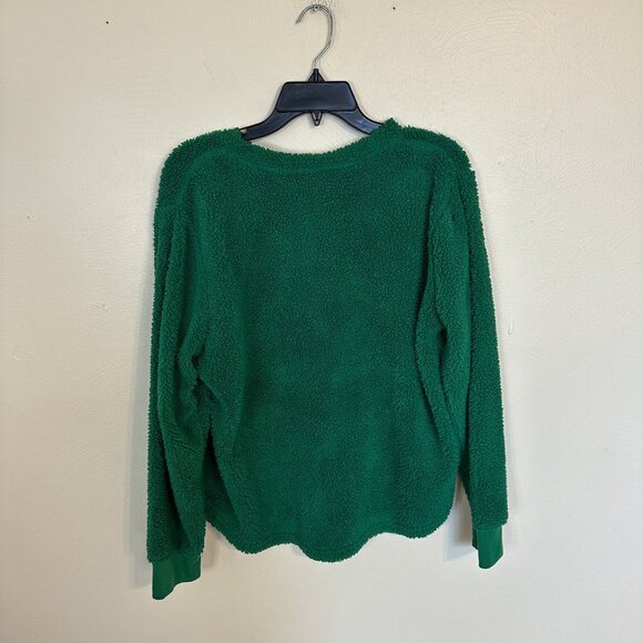 Briefly Stated Nutcracker Crushed It Green Fleece Pullover Sweater Large - Picture 3 of 5